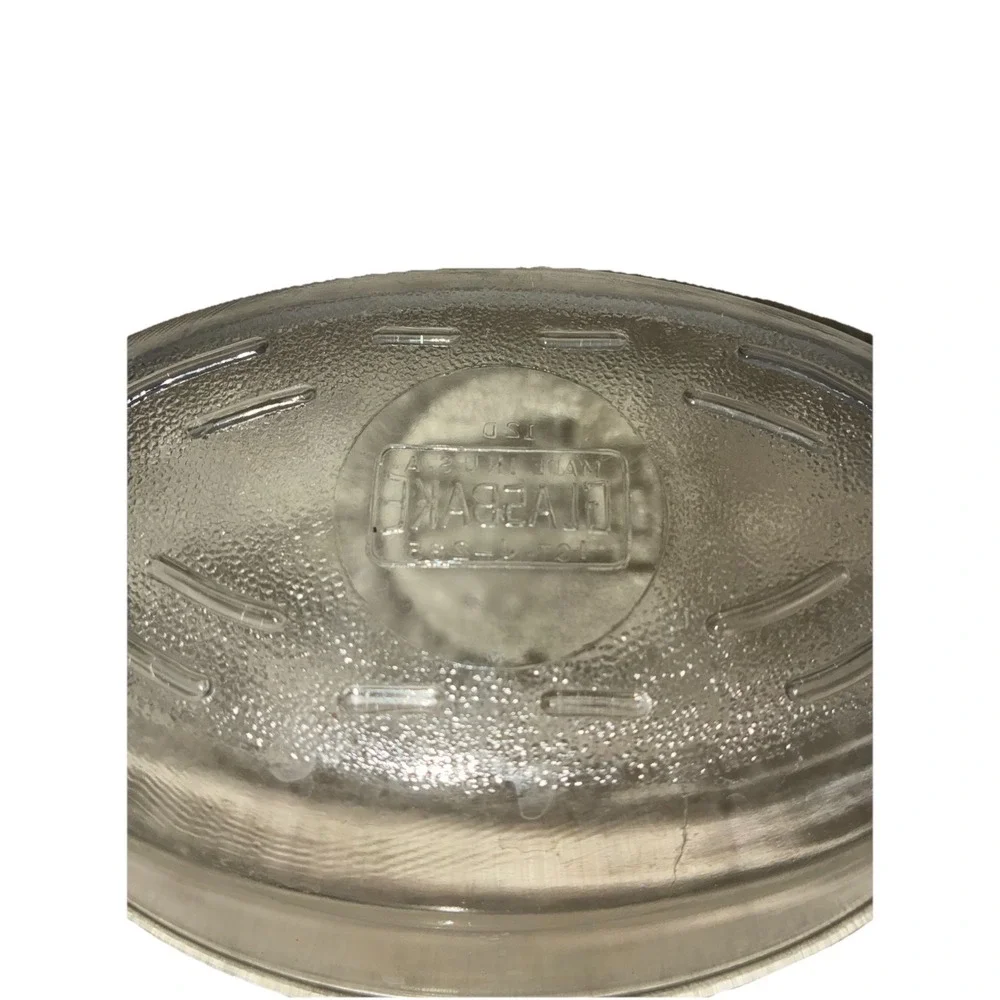Vintage Glasbake Oval Casserole Clear Glass‎ Lid 1 qt J235 *flaw
